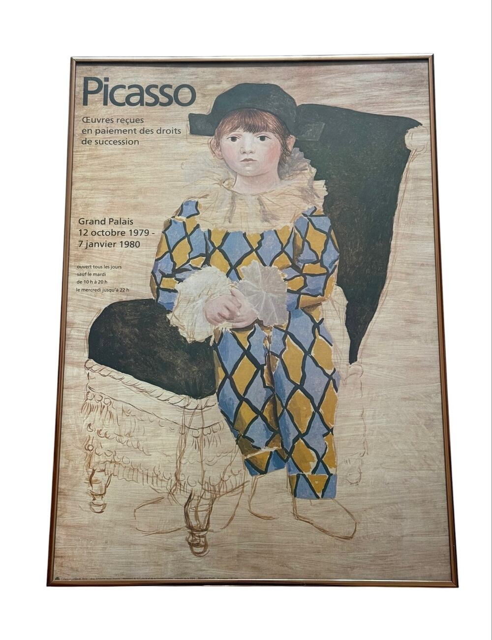 VTG Exhibition Poster Pablo Picasso's "Paul en Arlequin" 1979-1980 Grand Palais